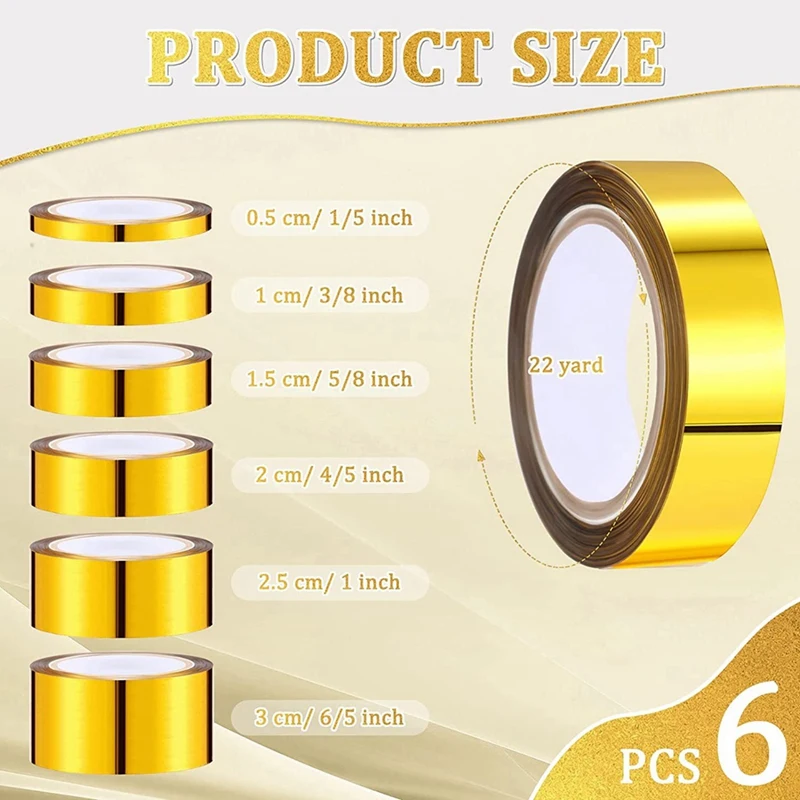 DIY Tape Metal And Paper Mirror Tape Packaging Tape Crafts Self-Adhesive Polyester Film Tape 35M