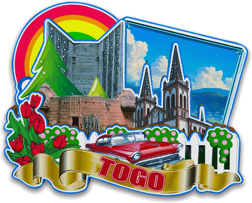 Decorative Magnets for Togo City Landmark Travel Souvenirs 3D Wooden Fridge Stiker Delightful Gifts for Friends  Family