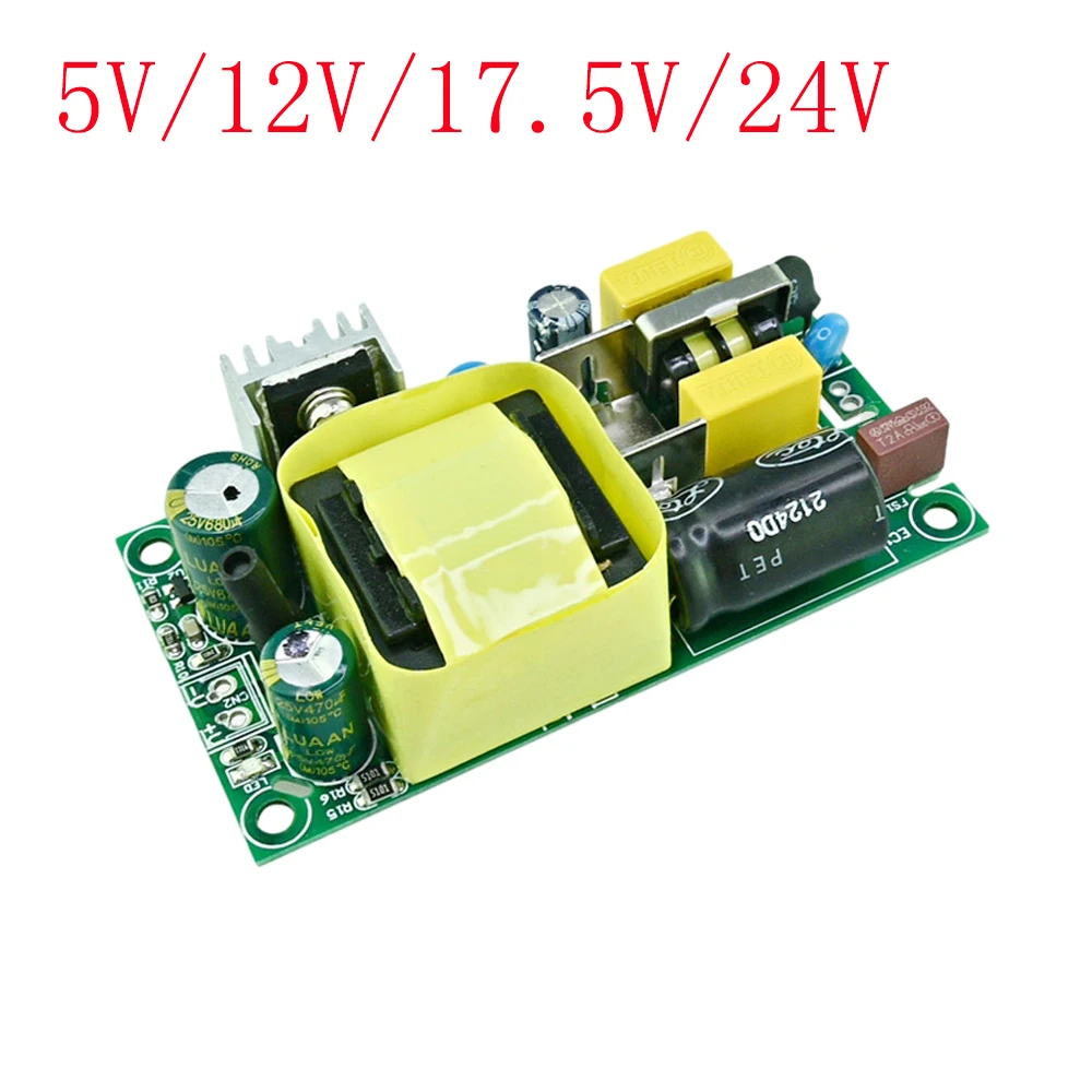 

AC to DC Step-Down Power Supply Module AC85-265V to DC 5V 12V 17.5V 24V Buck Power Circuit Board 3A AC-DC Regulator Power Supply