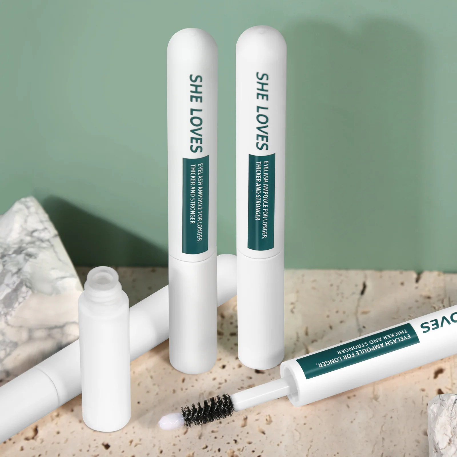 Suero Natural para el crecimiento de pestañas, máscara voluminizadora, alargamiento, fórmula negra oscura, cuidado nutritivo suave para cejas, maquillaje de pestañas