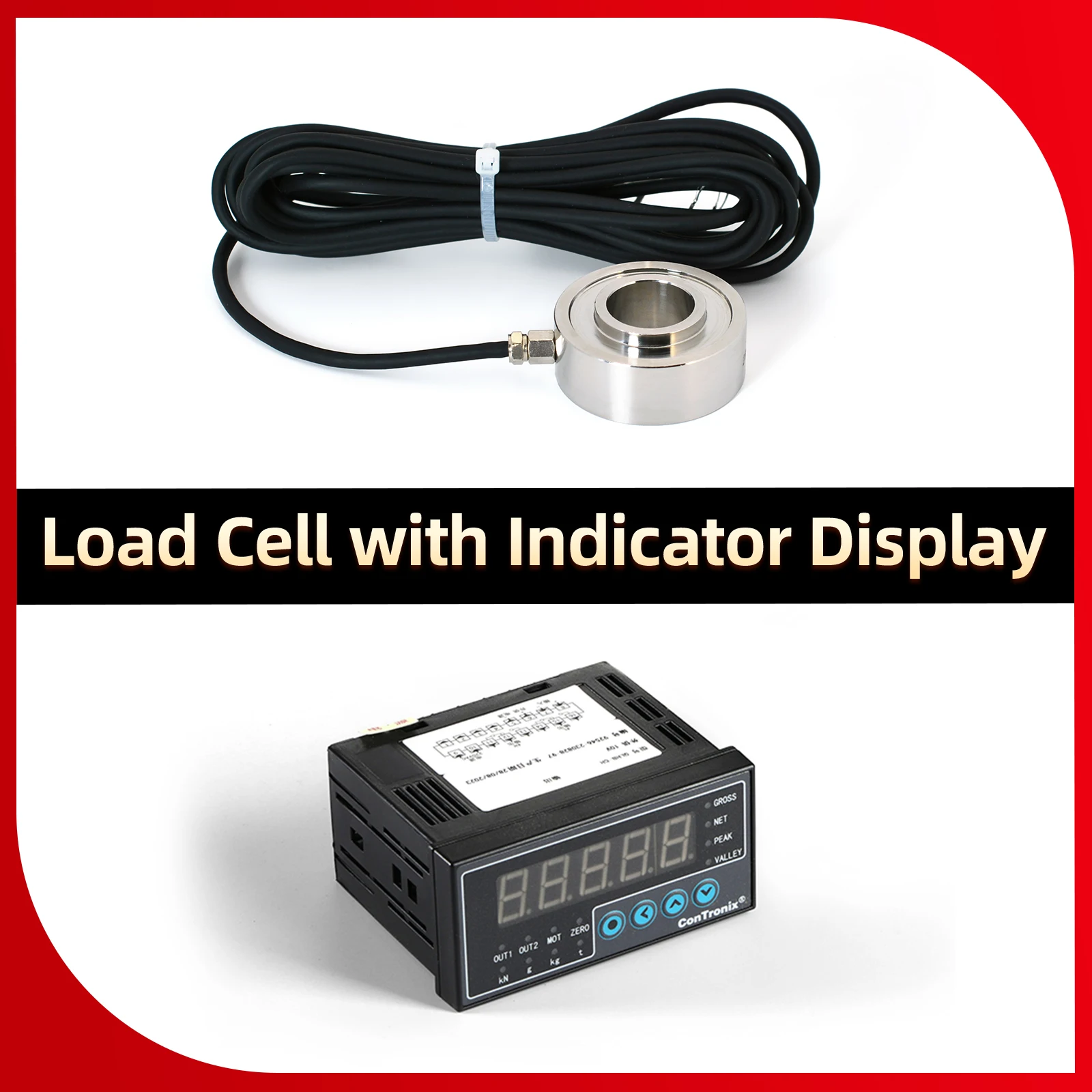Ring force Load Cell Sensor+Indicator Display,High Precision Weight Sensor,Test Pressure and Compression,Unit Conversion