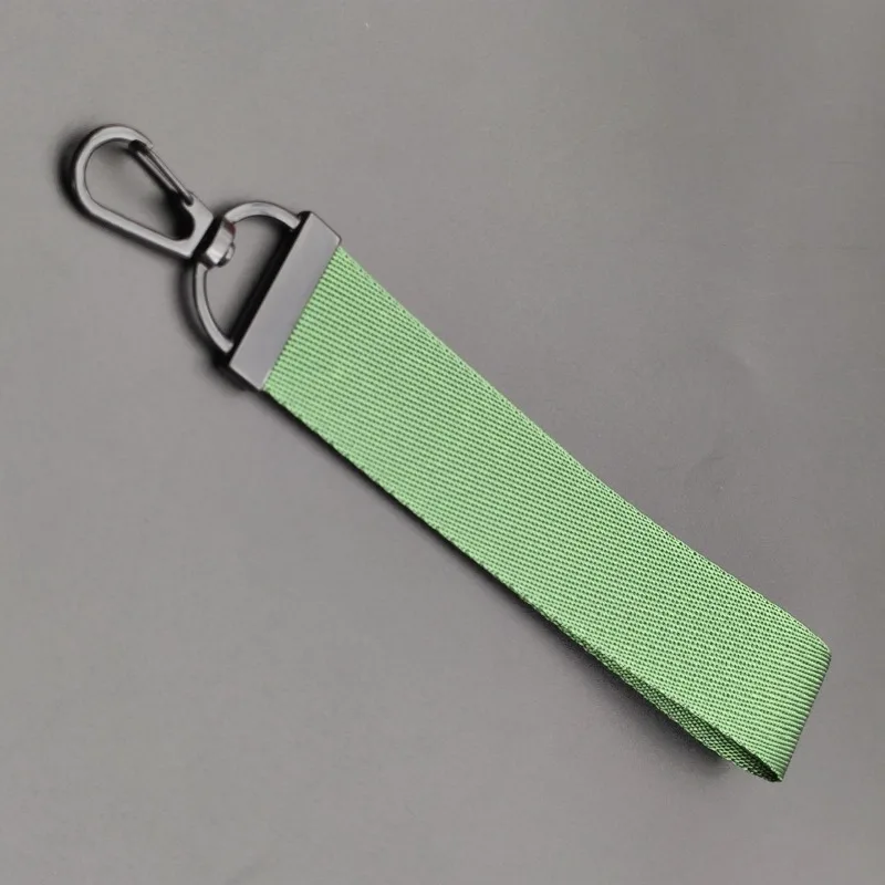 Custom LOGO Keychain Blank Solid Color Ribbon Personalize Text Bookbag Webbing Pendant Motorcycle Keyring Weave Short Lanyard view 4