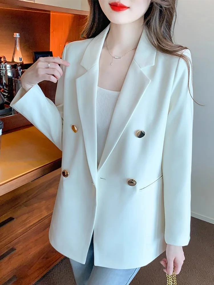 معطف نسائي من Blazer Mujer بخيط عموم هوت مائل أكاديمي متوهج لحفلات الزفاف جو قابل للطي شمبانيا عالي الجودة