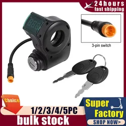 Thumb Throttle Voltmeter Digital Voltage Display Switch Electric Scooter Handleba Lgnition Lock Key For KUGOO M4/for XiaoMi M365