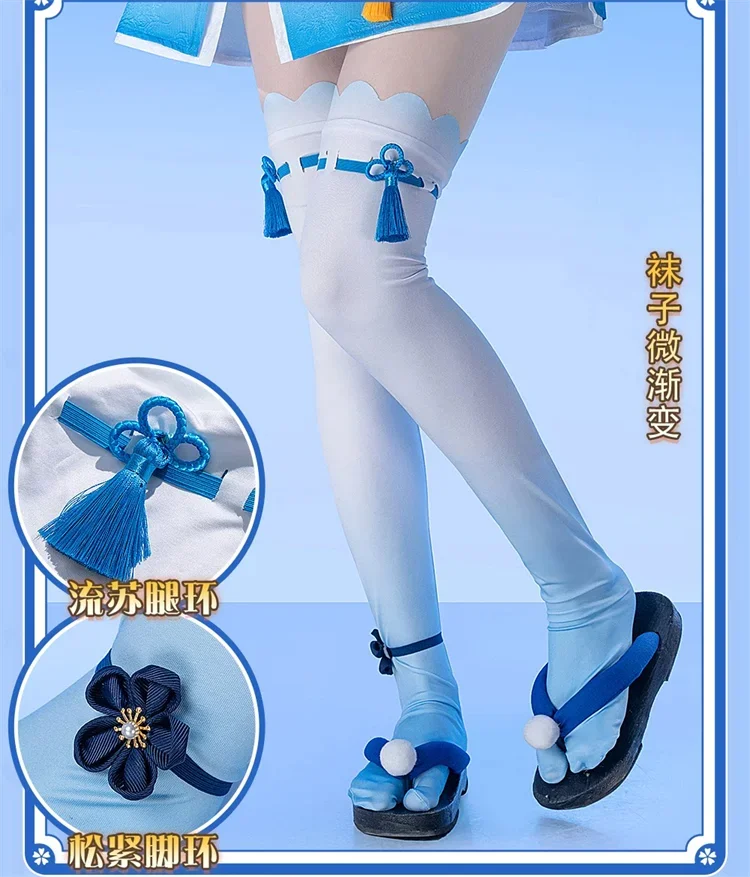 

Re:Life in a different world from zero Rem Cosplay Costume Women Gorgeous New Kimono Dress Headwear Socks Halloween Rem Uniform