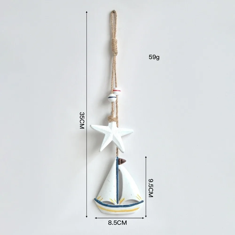 Wooden Material Wooden Pendant Jute Rope Pendant Design Wall Pendant Decoration Eco-Friendly Material Mediterranean Sea Series