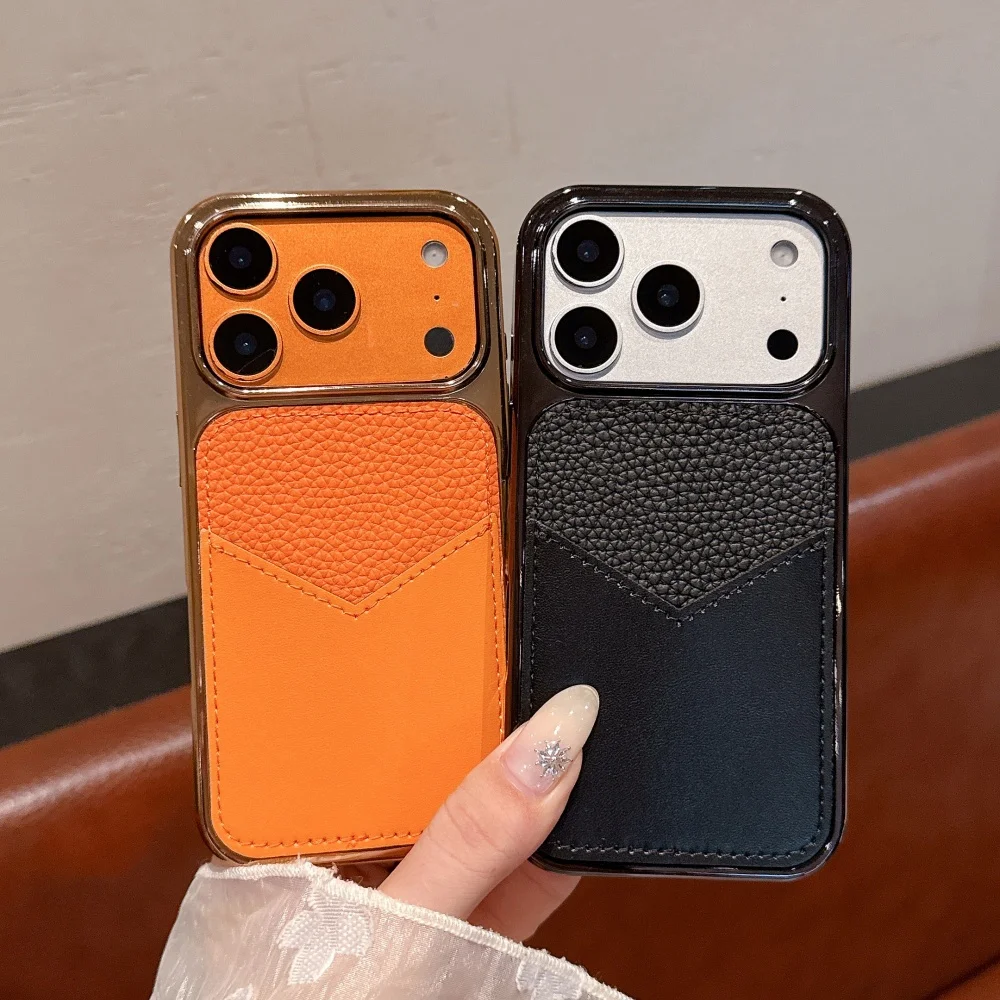 Business PU Leather Card Bag Phone Case for iPhone 18 17 ProMax 16 15 Pro 18ProMax 17ProMax With Card insertion Shockproof Cover view 2