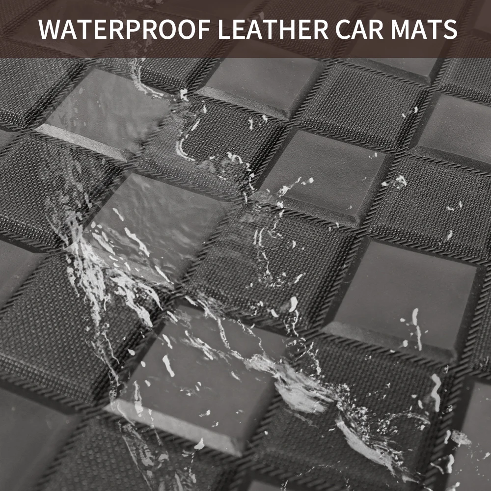 5pcs Diamond lattice PVC leath - Car Floor Mats Universal Waterproof Leather recension och pris