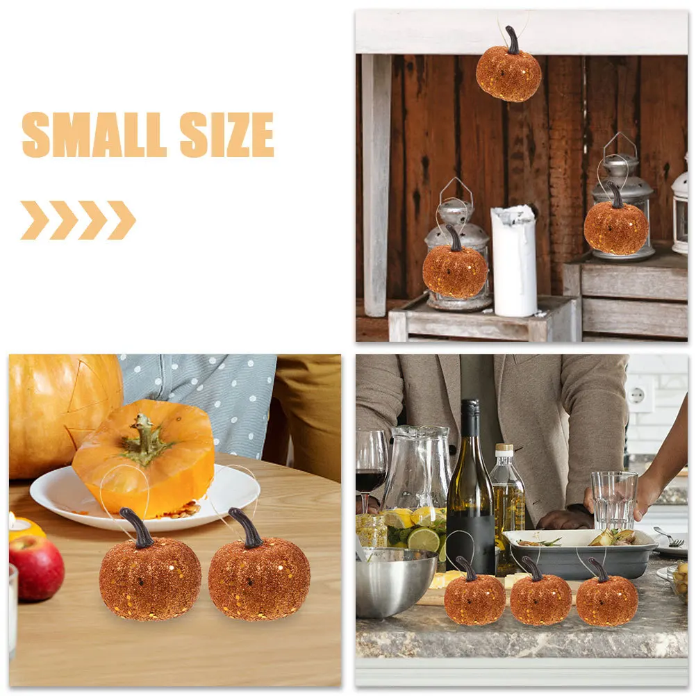 

12Pcs Pumpkin Decoration Props Artificial Glitter Foam Pumpkins Halloween Party Tabletop Decor Photo Props Halloween Pumpkins