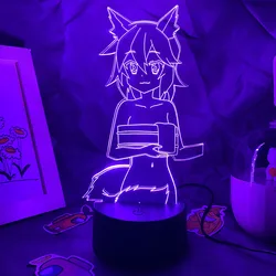 Anime The Helpful Fox Senko San 3D LED Neon Nightlight Birthday Gift for Friend Otaku Bedroom Decor Manga Lava Lamp No Senko San