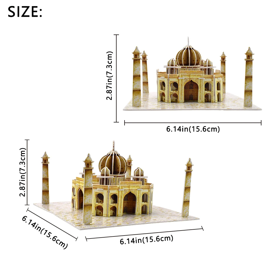 Taj Mahal Building Cardboard 3D Puzzle Kids Toys Game Hobby DIY World Famous Attractions Model Kits Children's Educational Toys