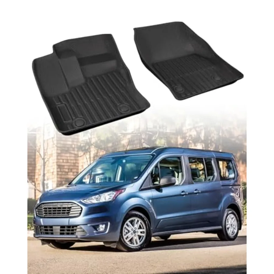 

Car Floor Mats for Ford Transit Connect: 2014-2021 Front Row Mats, Only Fit Vinyl Floor and Floor Posts, All Weather Floor Line