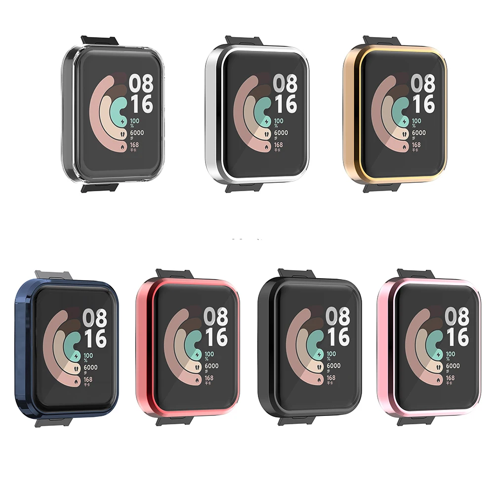 Funda protectora de TPU para Xiaomi Mi Watch Lite Protector de pantalla completa parachoques para Redmi Watch 1