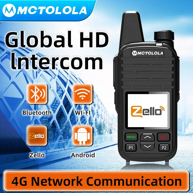 MOTOLOLA 2G 3G 4G Zello POC Przenośny Radiotelefon Walkie Talkie Android Bluetooth WiFi Globalny PTT, Globalne pokrycie 5000 km