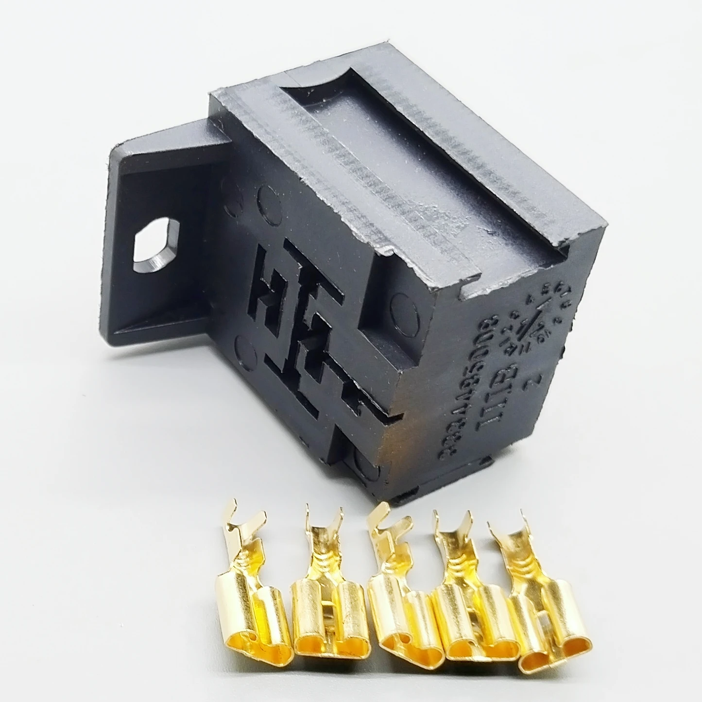 shhworldsea 5 Pin Poles  For 5Pin Relays 3334485008 24V 12V 40A Automotive Relay Base Holder Socket With Mounting Bracket