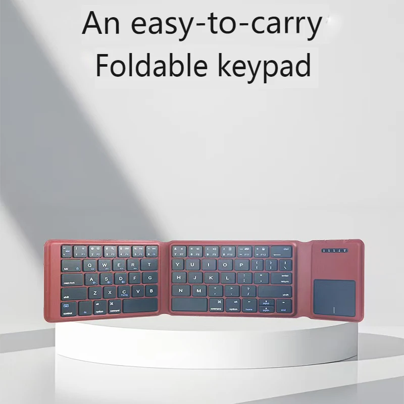 Bluetooth Folding Keyboard with Touchpad Keypad for Mobile Phones Tablets Three System Foldable Wireless Keyboard Pu Keyboards