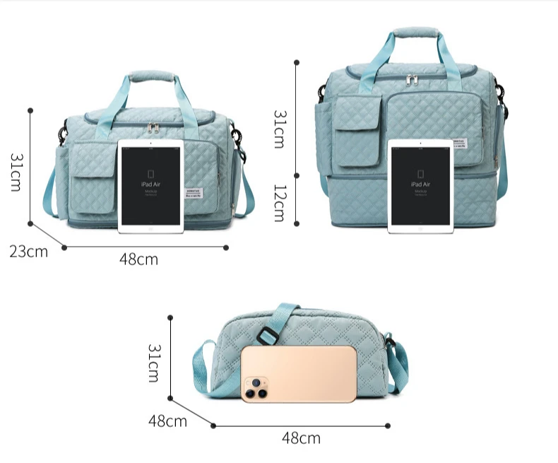 New Portable Travel Bag Large Capacity Short Trip Luggage Multi-functional Single Shoulder Crossbody Expandable Fitness Bag