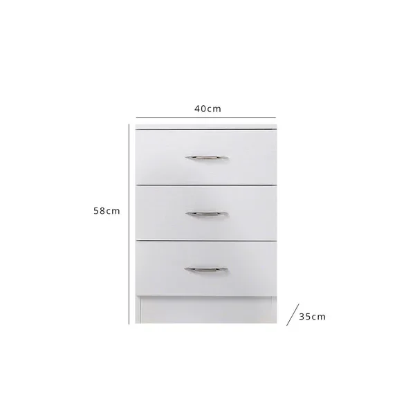 # Home Luxury Furniture White Modern 3 Drawers Nightstand Drawer Organizer Bedside Nightstands #
