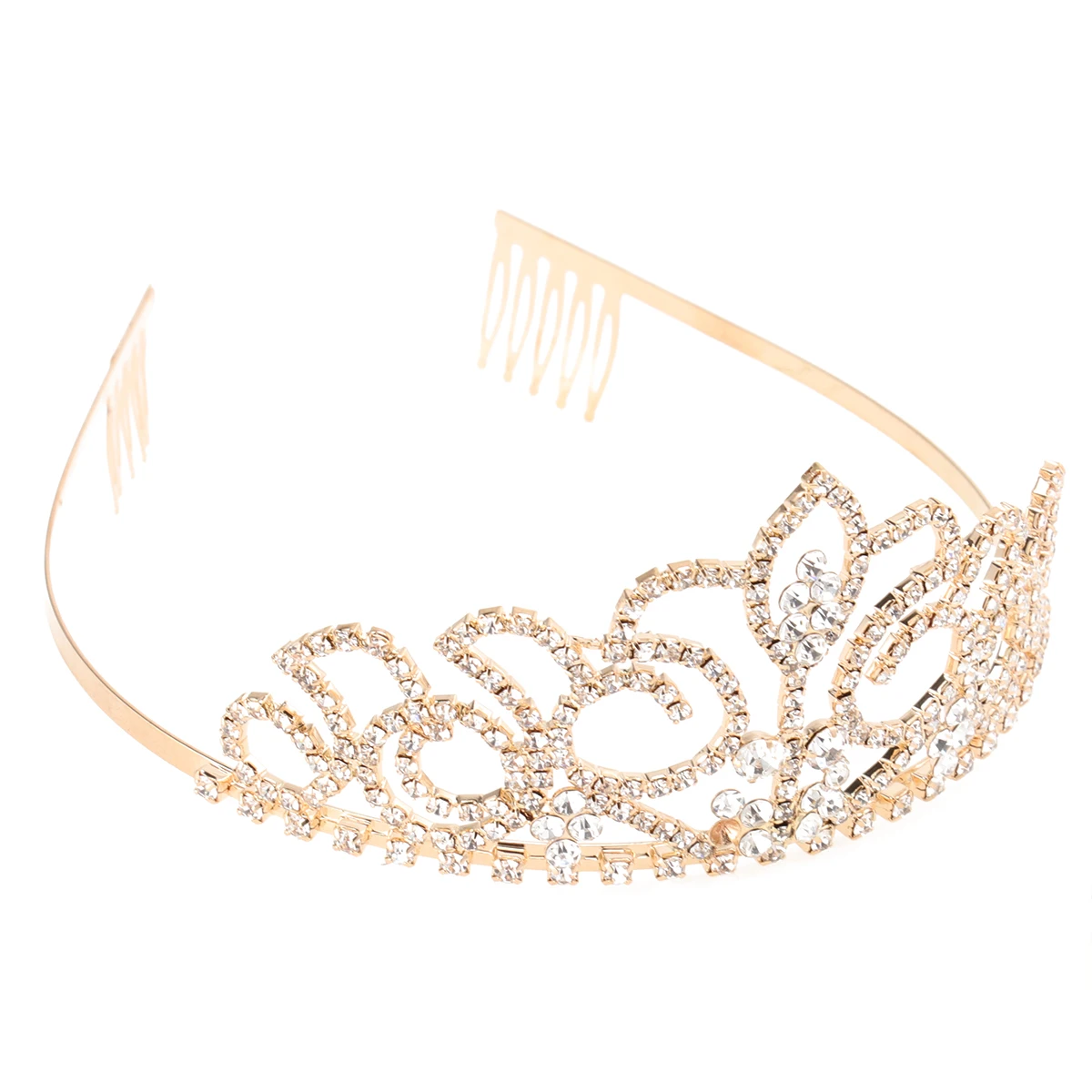 

Sparkling Crystal Rhinestone Headb Crown Tiara Hair Accessory Wedding Anniversary Party Bridal Comb Elegant Ladies