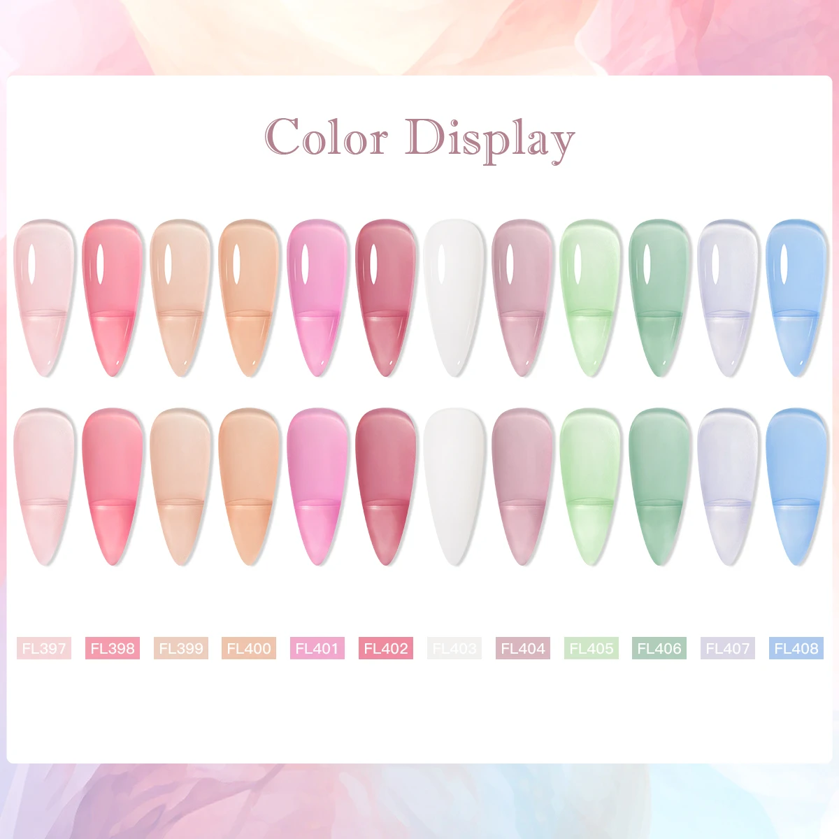 FOUR LILY 7ml Nude Pink Jelly Nail Gel Polish 12 Colors Semi Permanent Soak Off UV LED Gel Polish Nail Art Painting Gel Vernis