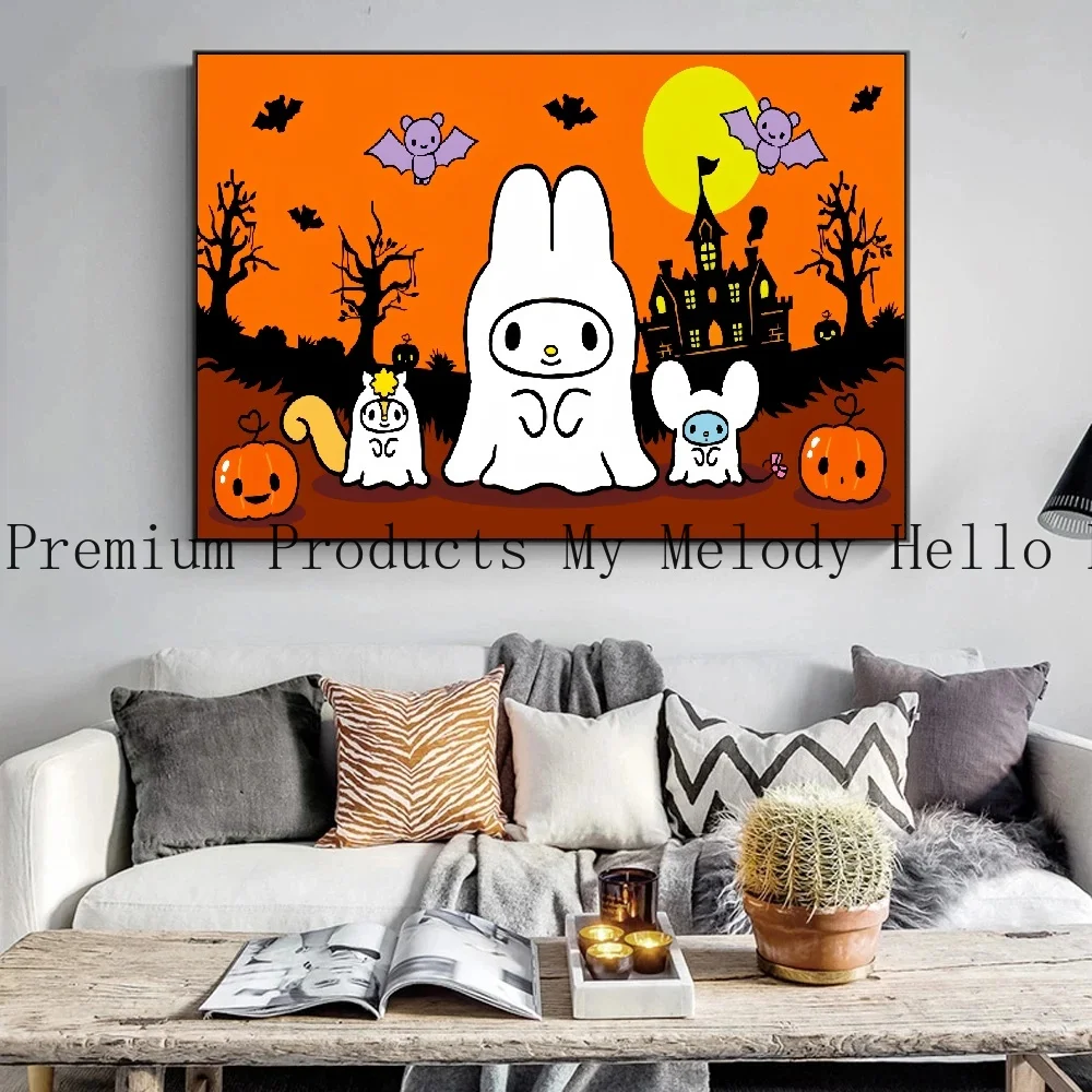 Canvas Printing Sanrio Poster Hello Kitty Kuromi Cartoon Anime Painting Printmaking Children's Room Art Decoration Birthday Gift