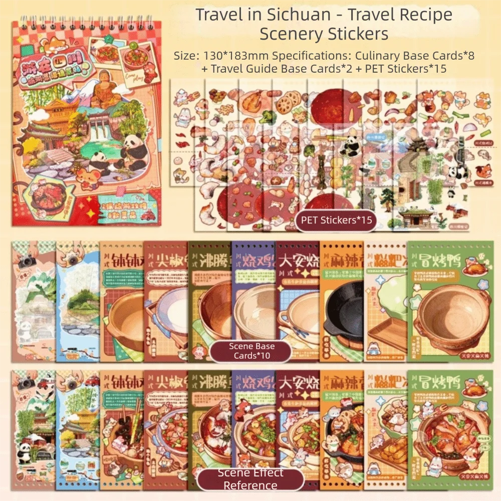 

Набор из 20 наклеек 3D-пейзажей и наклеек с едой в мультяшном стиле для джанк-журнала, коллекционная книга наклеек