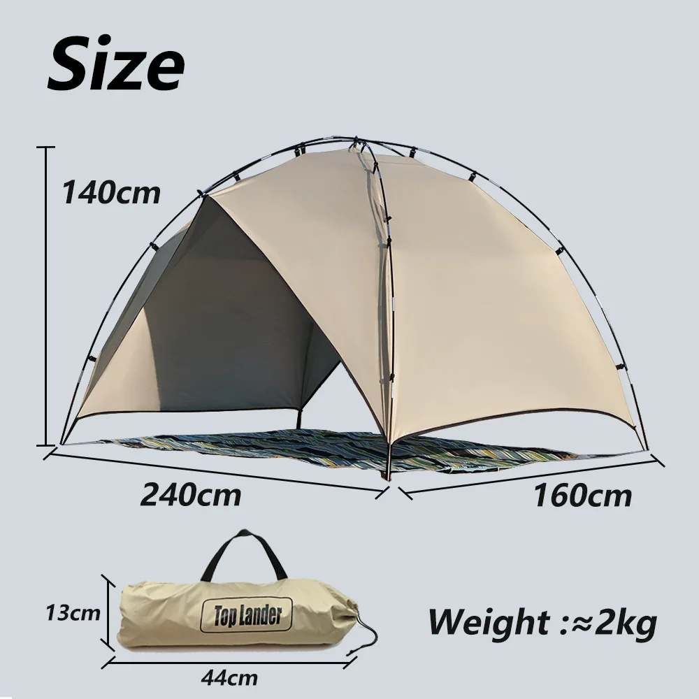 2 3 4 Person Beach Shade Arch 4 Waterproof Sun Shelter Canopy Awning Outdoor Fishing Family Sunshade Protable Park Camping Tent