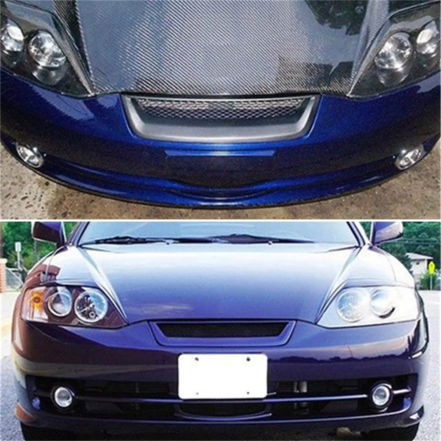 Fit For Hyundai Tiburon Tuscani Coupe 2003 2004 Year Racing Grille Front Bumper Mesh Grill Body Kit Accessories Matte Black