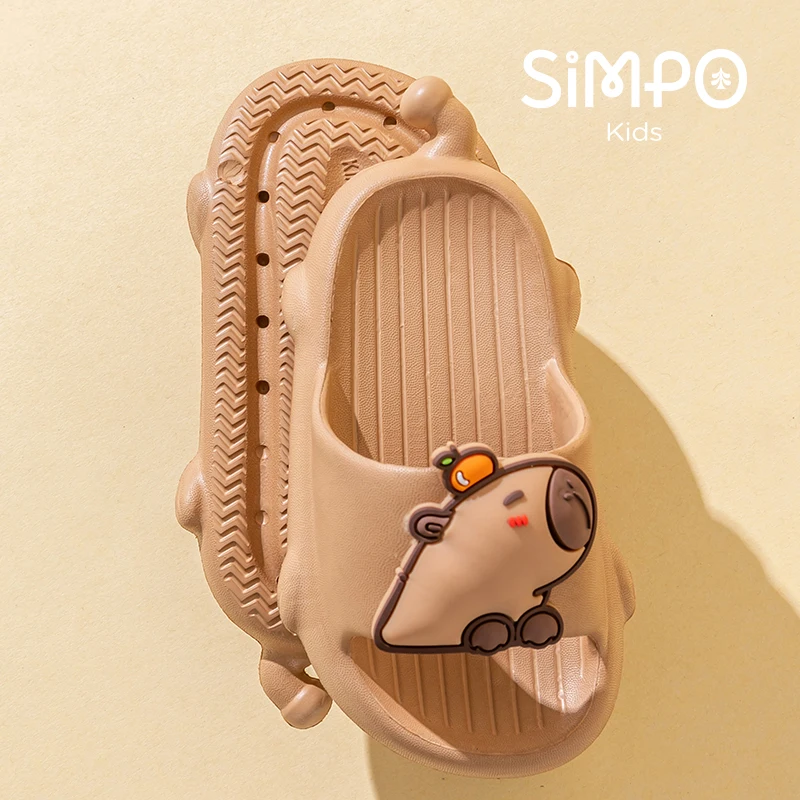 

Детские шлепанцы Capybara для малышей, легкие и износостойкие домашние тапочки для мальчиков и девочек, уличная повседневная обувь, летняя