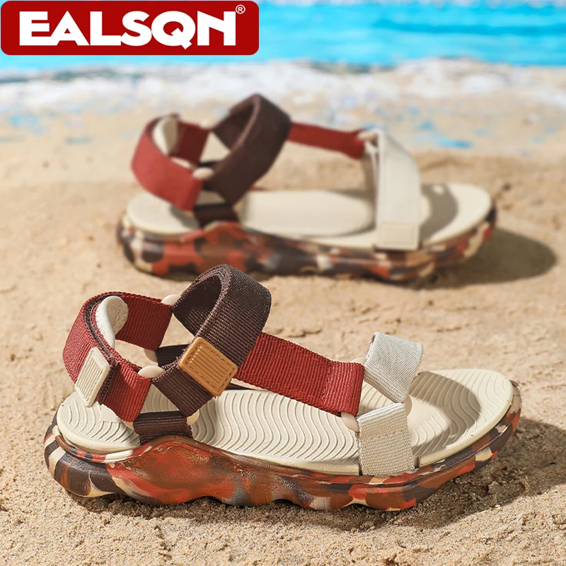 Summer Kids Sandals Boys Outdoor Sports Beach Open Toe Walking Shoes Breathable Non-slip Children Student School Sandals