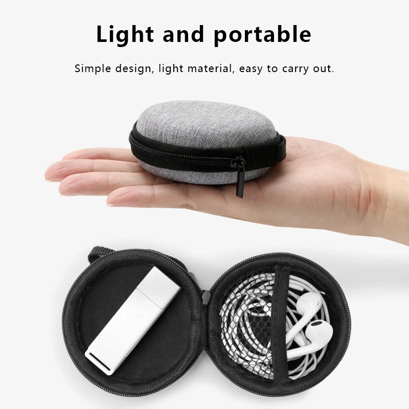 Mini Portable EVA Storage Bag Pouch Carrying Bag Zipper Earphone Case For Airpod Earphone/Phone/Charging Cable Accessories