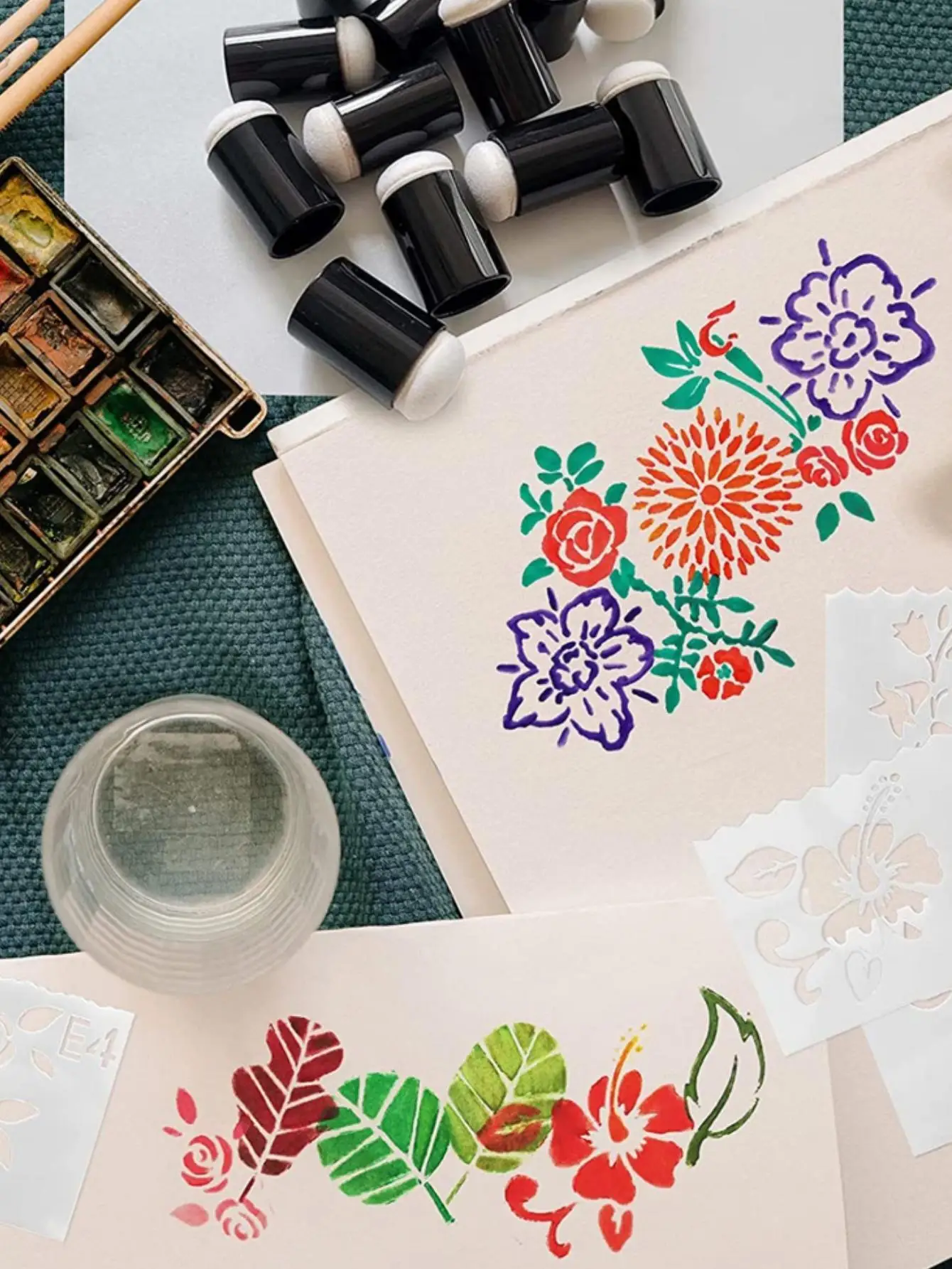 10pcs/set Sponge Paint Finger Dabber Set