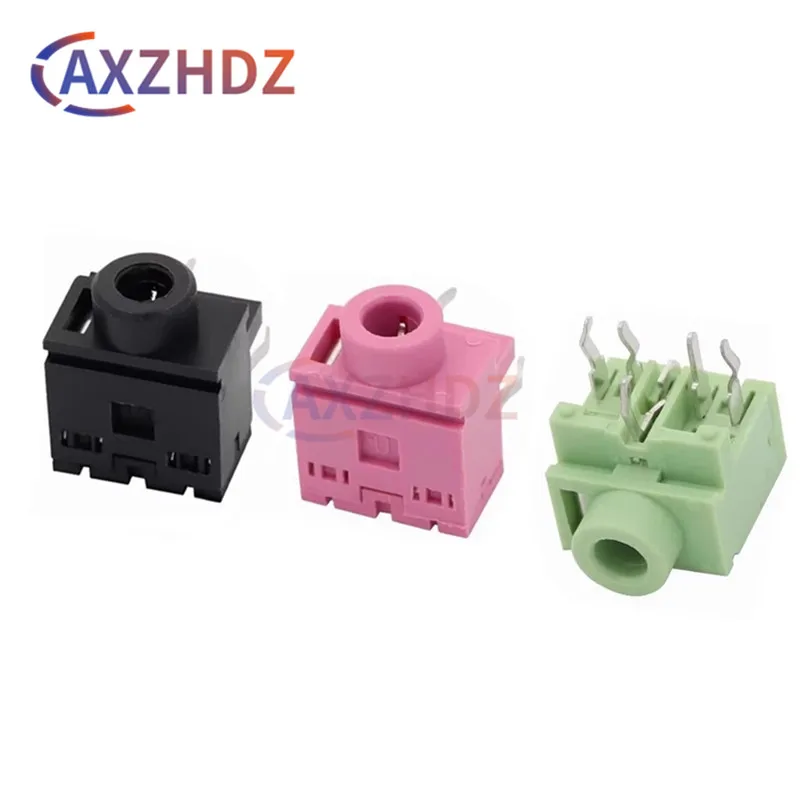 

10Pcs 0357-5P 3.5mm PJ317 Female Audio Connector 5Pin DIP Headphone Jack Socket PJ-317 pink green blue black
