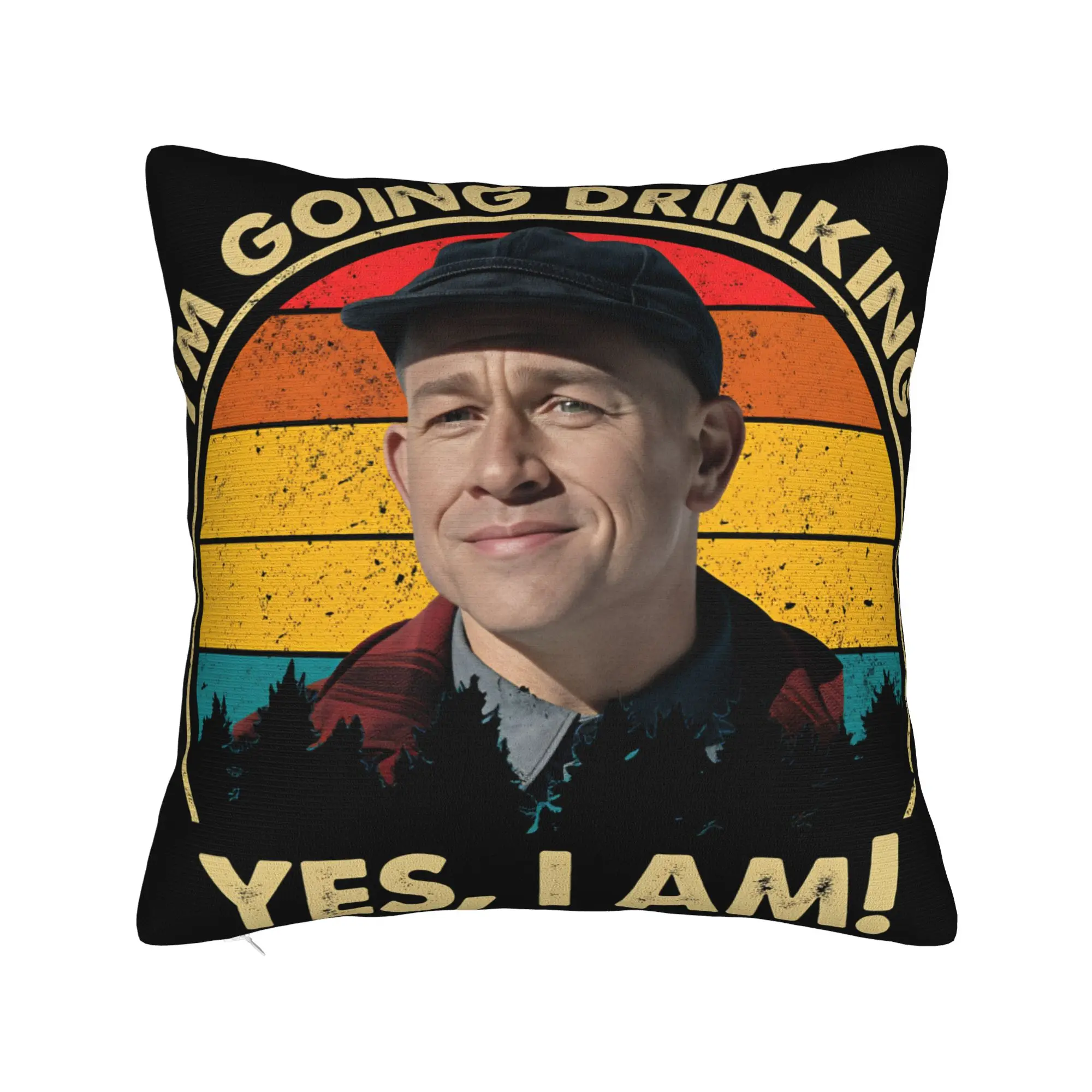 تشارلي هونام إد جين سأذهب للشرب نعم أنا عيد الميلاد وسادة غطاء المنتج رمي كيس وسادة غطاء كرسي متعدد الحجم #1