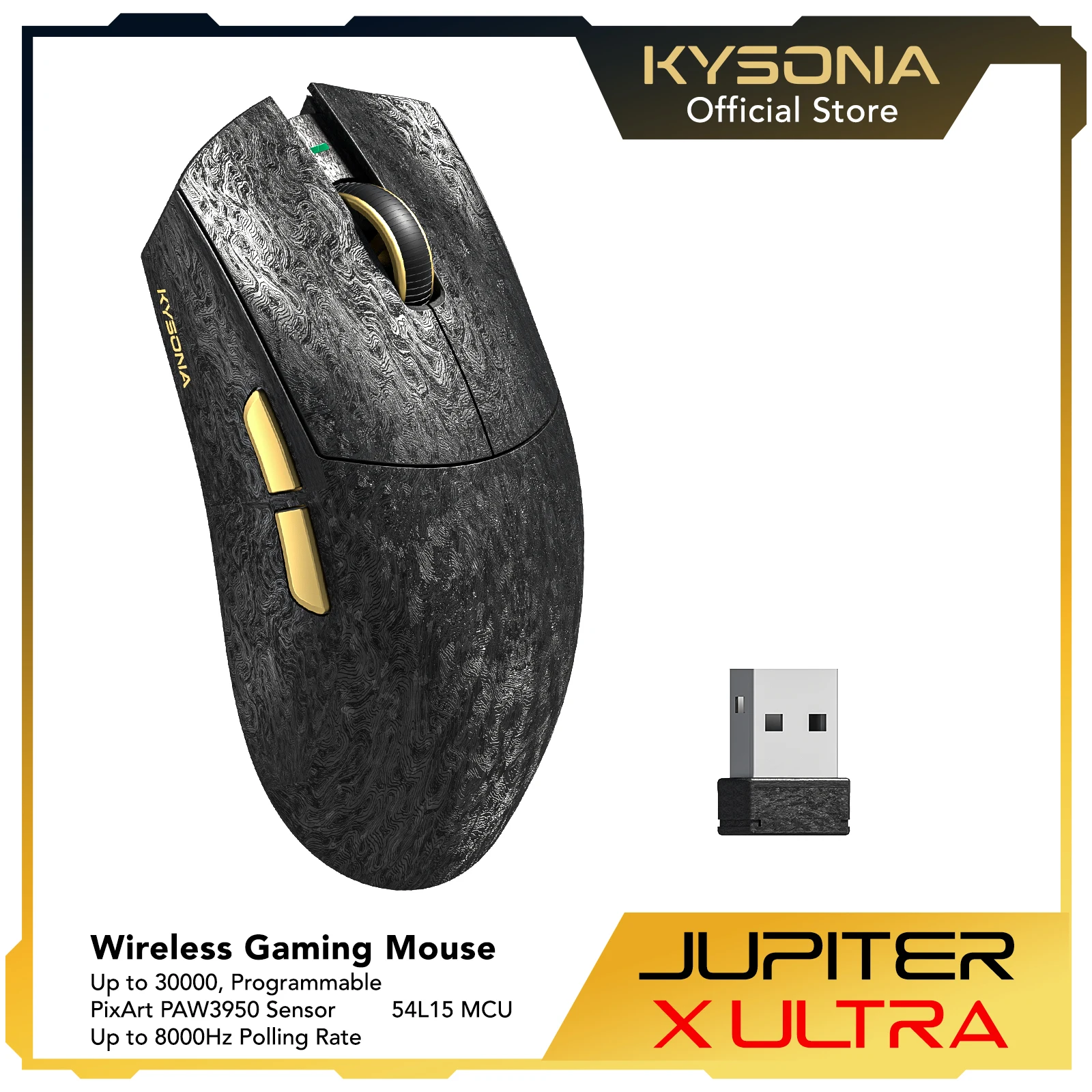 Esports Gaming Mouse Weight Adjustable - KYSONA Jupiter X Ultra Tri-Mode Wireless
