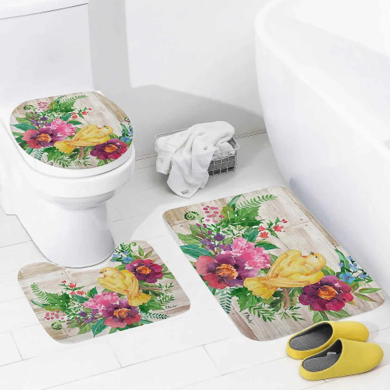 Non slip shower mat bathroom carpet shower beach style decoration water absorbing bathtub carpet toilet cover decoration cover