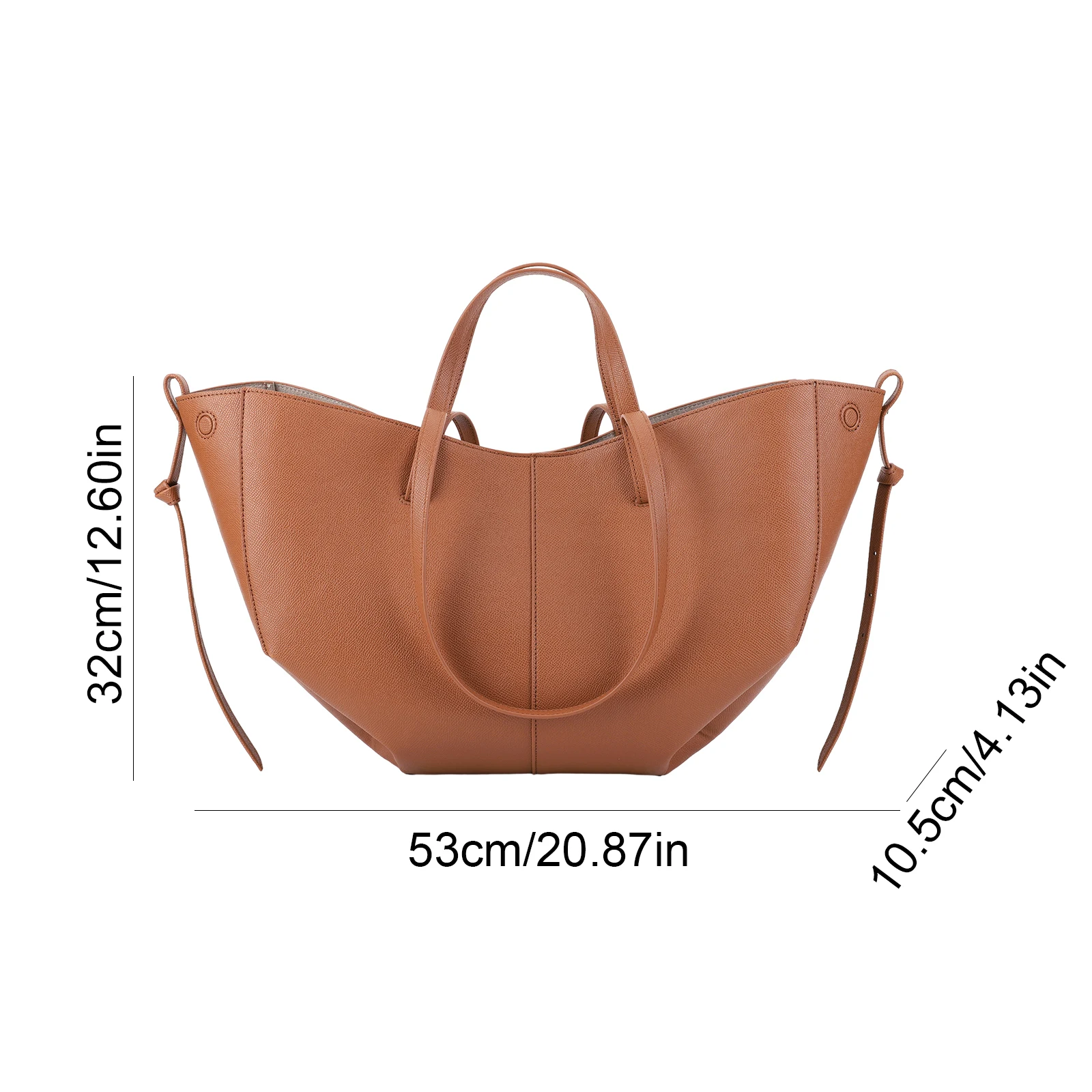 Women Daily Grocery Bag Large Capacity Solid Color Bag PU Leather Leisure Bag with Matching Clutch Set