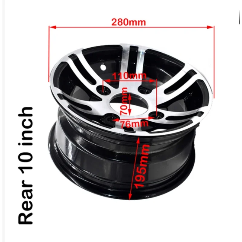 

ATV 10inch Front and rear Wheel Aluminum Alloy Rims 10"x 5.5 Quad Chinese Off-Road 4 wheel Motorcycle Motocross