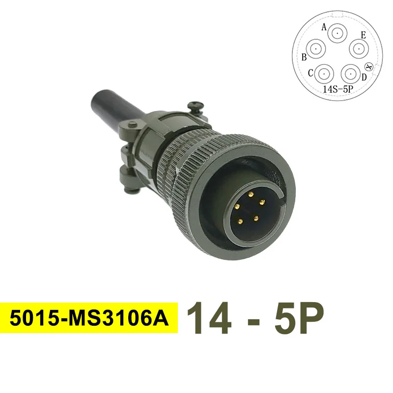 Mil std ronde connector ms3102a 14s-2 14s-5 14s-6 MIL-C 5015 militaire specificatie connectoren ms3106 ms3108 stekker & stopcontact - afbeelding 1