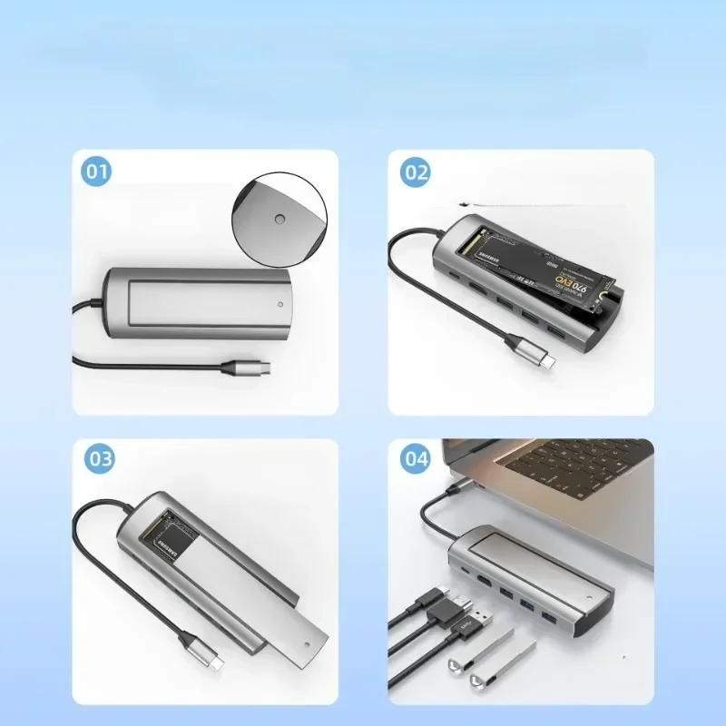 

USB-концентратор для хранения SSD-дисков M.2, адаптер USB Type-c-HDMI, док-станция для ноутбука Macbook Pro Air M1 M2
