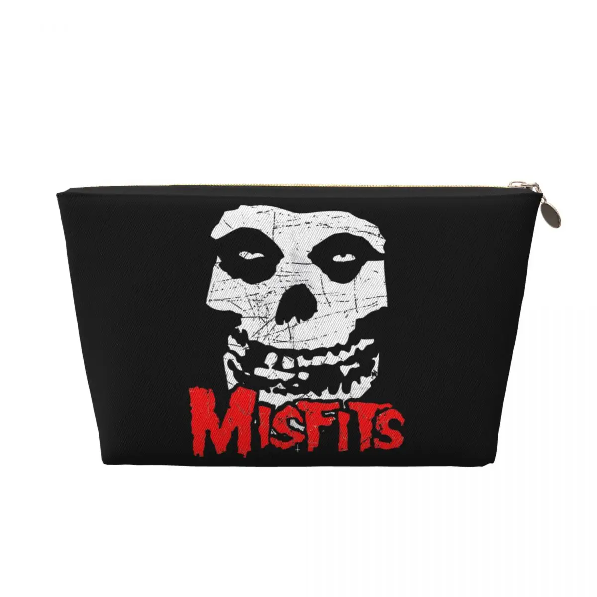 Custom Travel Horror Punk Rock Misfits Skull Toiletry Bag Cute Cosmetic Makeup Organizer for Women Beauty Storage Dopp Kit Case