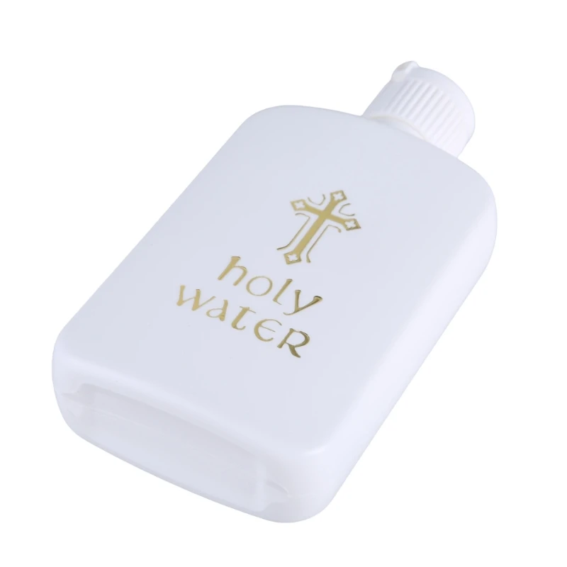 Easter Holy Water Bottle Gold for Cross Container with Screw Lid Mini Lotion Bottles for Christian Easter Party Favor Church