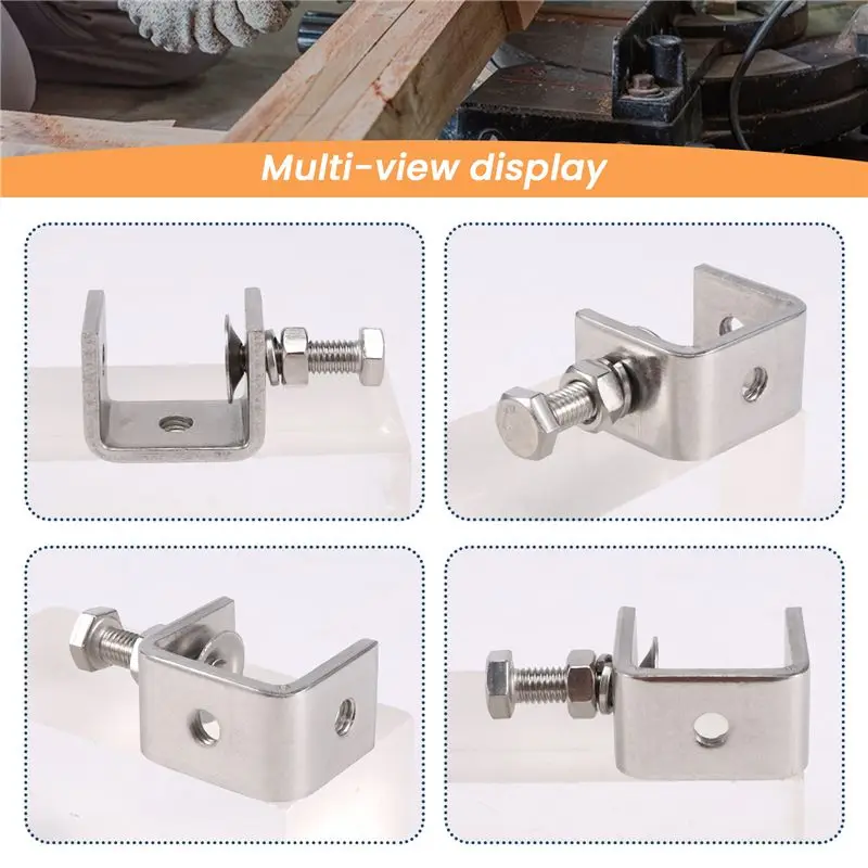 [NEWA76K!】 4PCS 16-25Mm Heavy Duty Woodworking Clamp Set 304 Stainless Steel C Clamp Tiger Clamp Tools For Welding/Carpenter