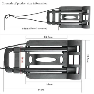 شاحنة صغيرة 2 أو 4 عجلات مع قضيب قابل للطي ، عربة تسوق محمولة ، عربة بقالة ، عربة صغيرة ، عربة أمتعة أفضل 10 مبيعات حقيبة عربة قابلة للطي - رقم 3