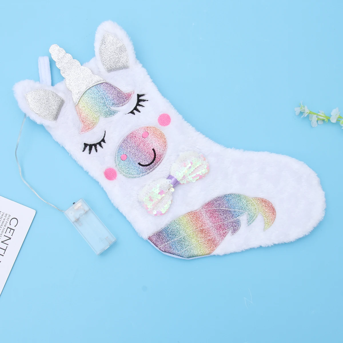 

Sequins Unicorn Socks Hanging Gift Bag Lightweight Party Supplies Storage For Gifts Candy Christmas New Year Birthday Decor