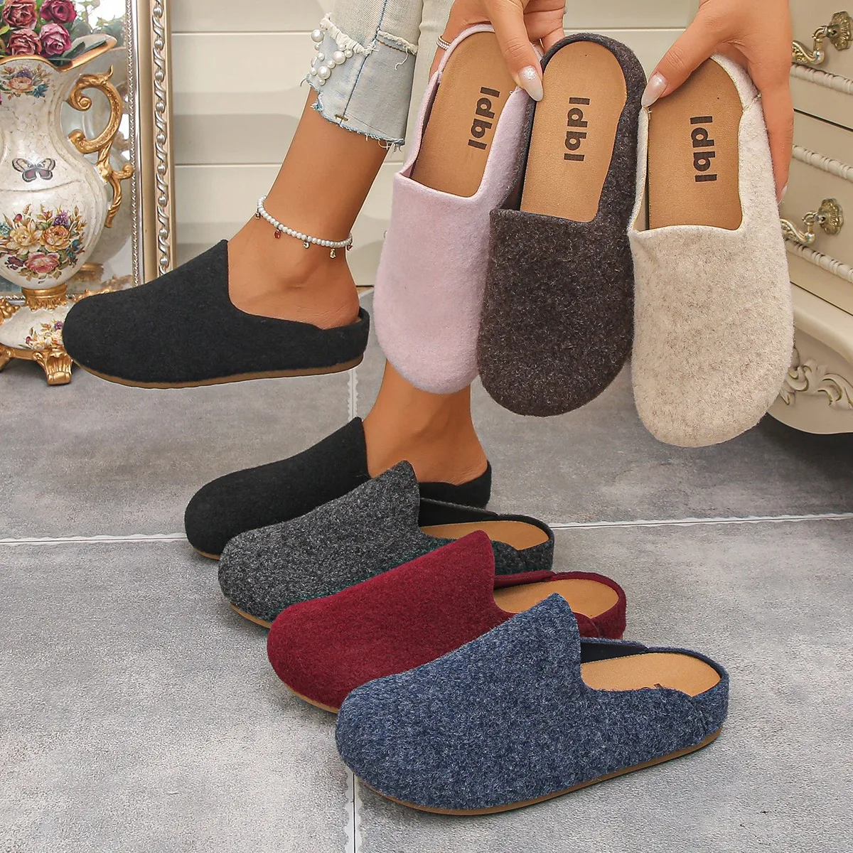 Spring/ Autumn Elegant Round Toe Sexy Casual One-piece Slippers Fashionable Best Selling New Comfortable Plus Size Women's Shoes