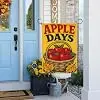 Wicker Apples Garden Flag 12x18 Inch Accent Apple Basket Yellow Background Maple Leaves Display Days Poster Style Polyester  llz