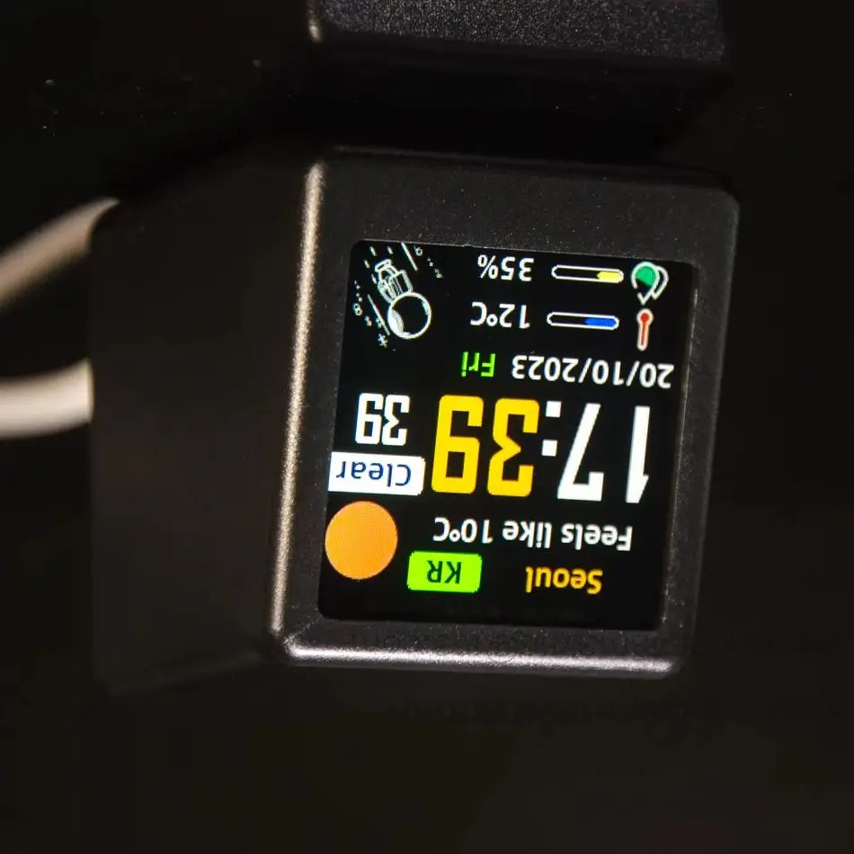Super Cool Mini WiFi Desktop Weather Digital Clock Station with IPS LCD Screen Gadget for Decoration