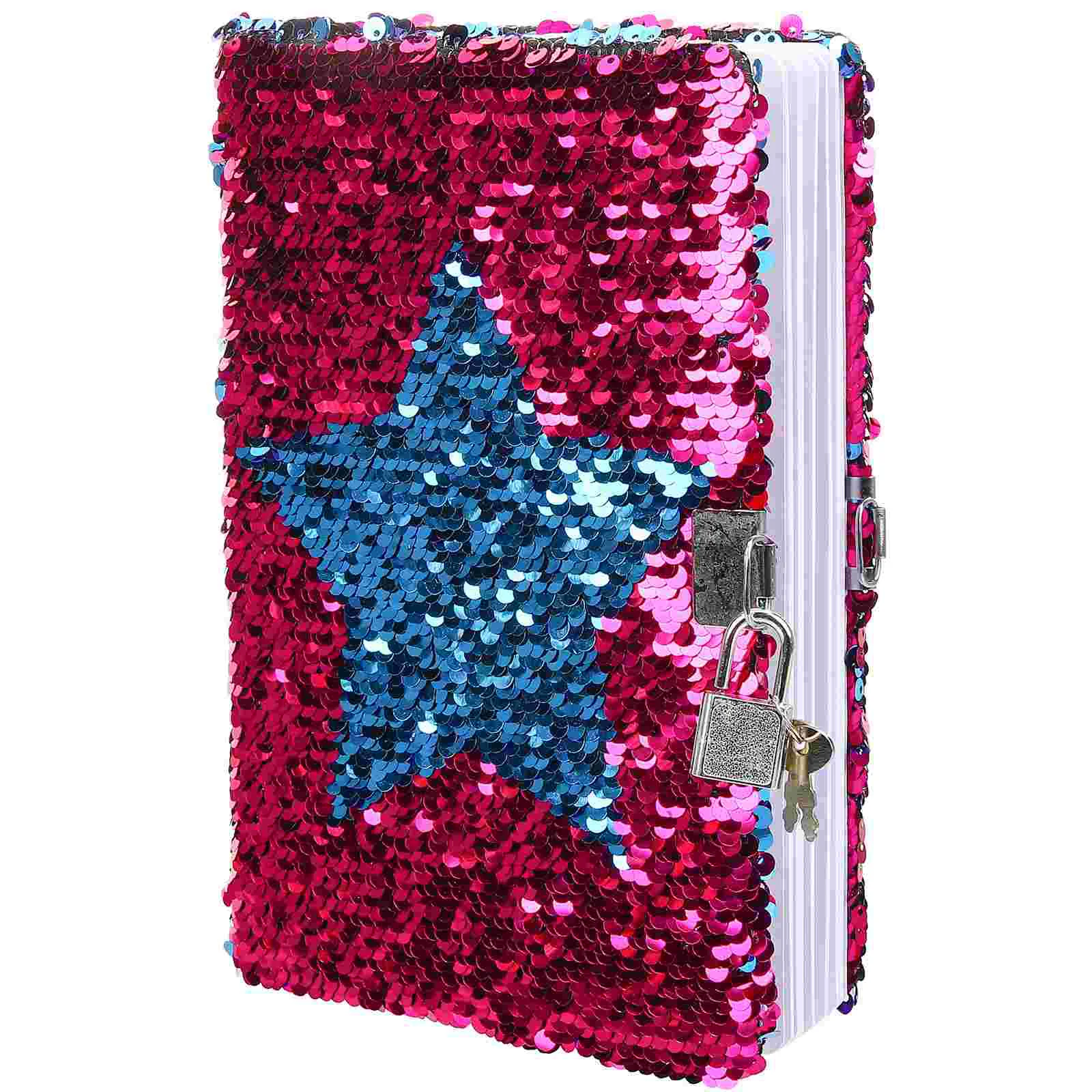 Notebook with Lock Girls Journal Journals for Kids Sequins Star Notepad Celebrity