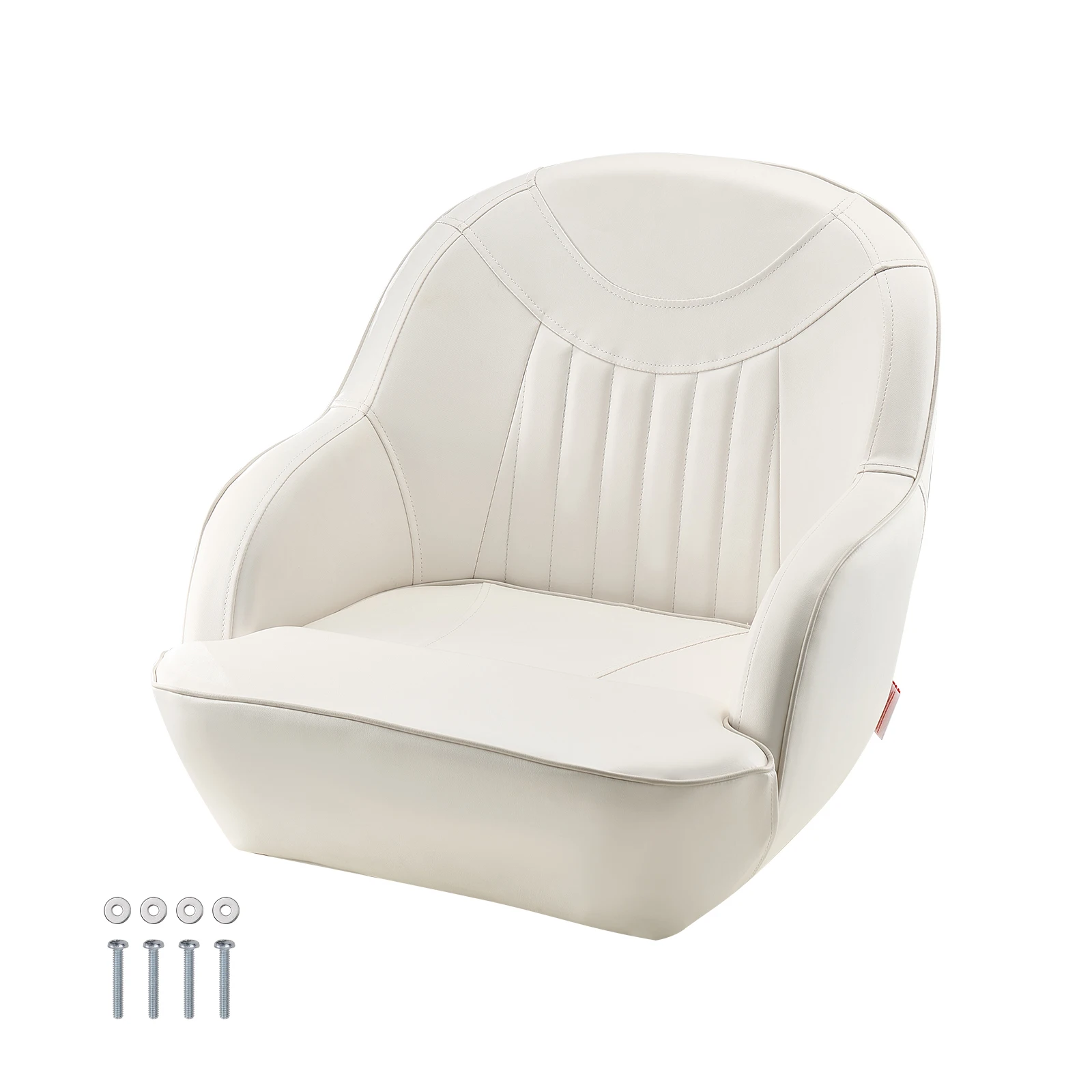 SucceBuy Boat Seat Low Backrest Boat Seat Captain Bucket Seat with Thickened Sponge Cushion&Waterproof PVC Leather for Ship